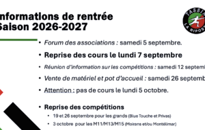 Informations de rentrée.