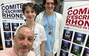 Guillaume, Antoine et Théolan (Medailles de Bronze au championnat du Rhône)
