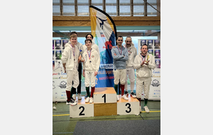 Nos deux équipes sur le podium (2eme et 3eme Place)
Louis Charmetant, Maël Bernard, Antoine Marseille, Théolan Vildrac pour l'équipe 1 et Antoine Gillet, Guillaume Gillet et Julien-Cédric Vildrac pour l'équipe 2. Noémie Réocreux en capitaine de l''équipe 1.