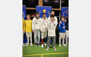 Les M15 (Loucian, Raphaël, Ethan et Arthur) sacrés champions AURA par Equipes - Corbas 2026.