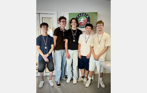 Antoine, Maël, Théolan, Mathieu et Louis en M20 - AG 2025-2026 - Egalement tous membres de la commision jeunes du comité directeur du Club.