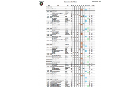 Calendrier des compétitions 2026-2027. (v21/07)