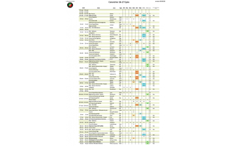 Calendrier des compétitions 2026-2027. (v06/08)