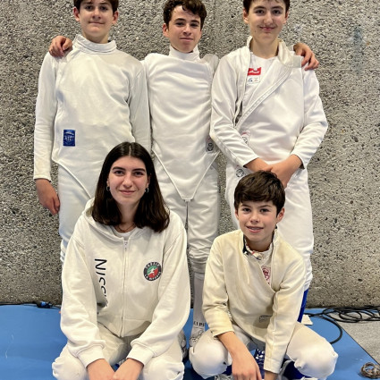 Loucian, Thimothée, Ethan, Arthur et Noémie Reocreux (Coach)