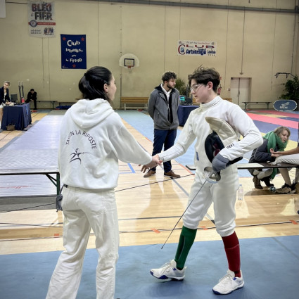 Noémie Reocreux et Loucian Lancial qui vient de remporter la finale de la Zone M15 - Bron 2025.