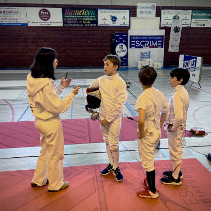 Noémie Reocreux avec Robin, Clément et Antoine- Décines - Chpts Rhône -2025