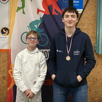 Clément Roux (M13) et Ethan Broggini (M17 en surclassé) - Annonay 2025.